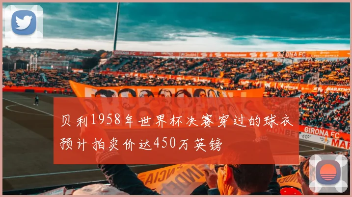 贝利1958年世界杯决赛穿过的球衣预计拍卖价达450万英镑